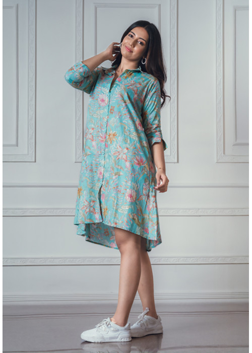 FLORY BLUE MIX KURTA